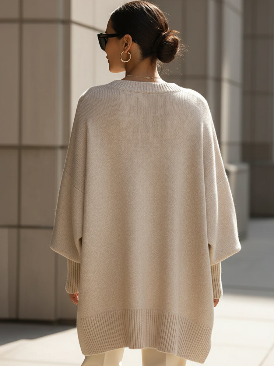 Jennifer | Pull Oversize Drapé avec Col Large