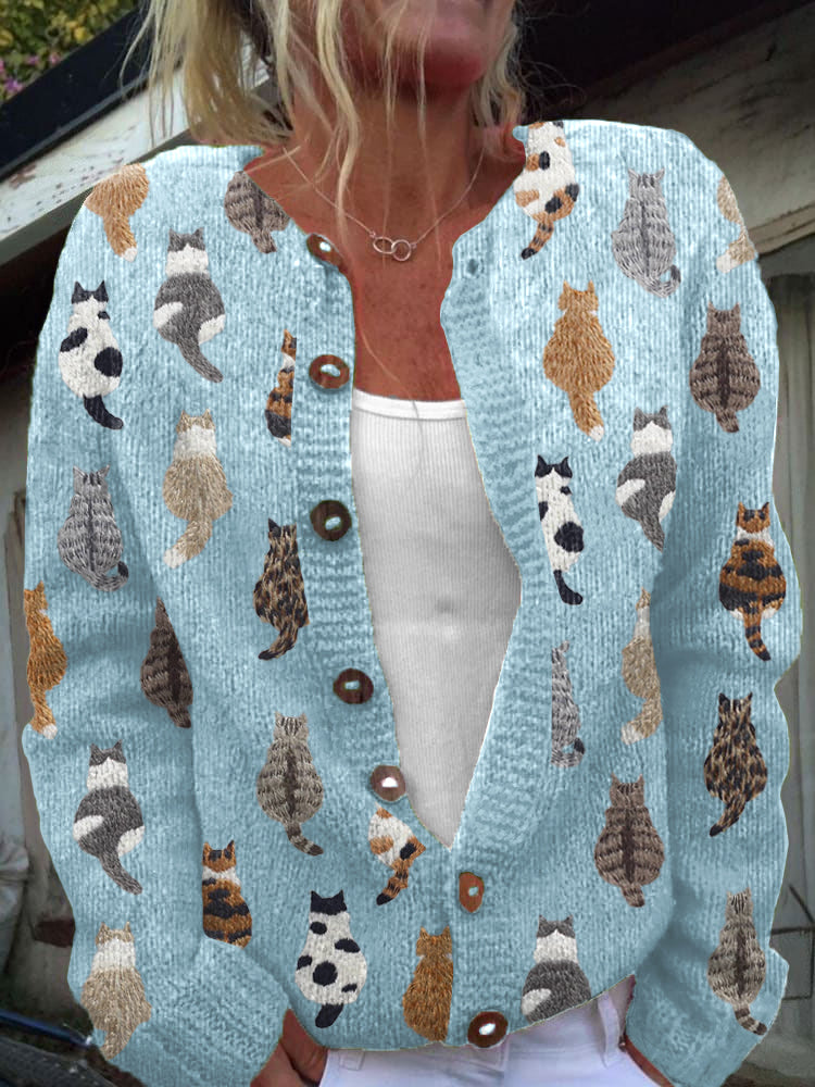 Marianne | Gilet à Motifs Amusants de Chats