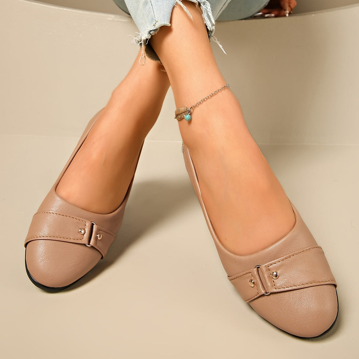 DELACROIX | Aveline Ballerines Compensées Femme avec Boucle