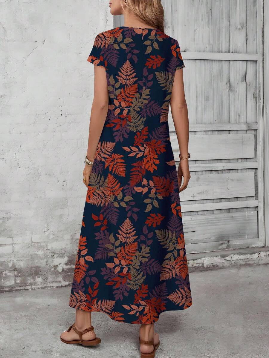 DELACROIX | Robe Longue à Motif Graphique pour Femme Ingrid