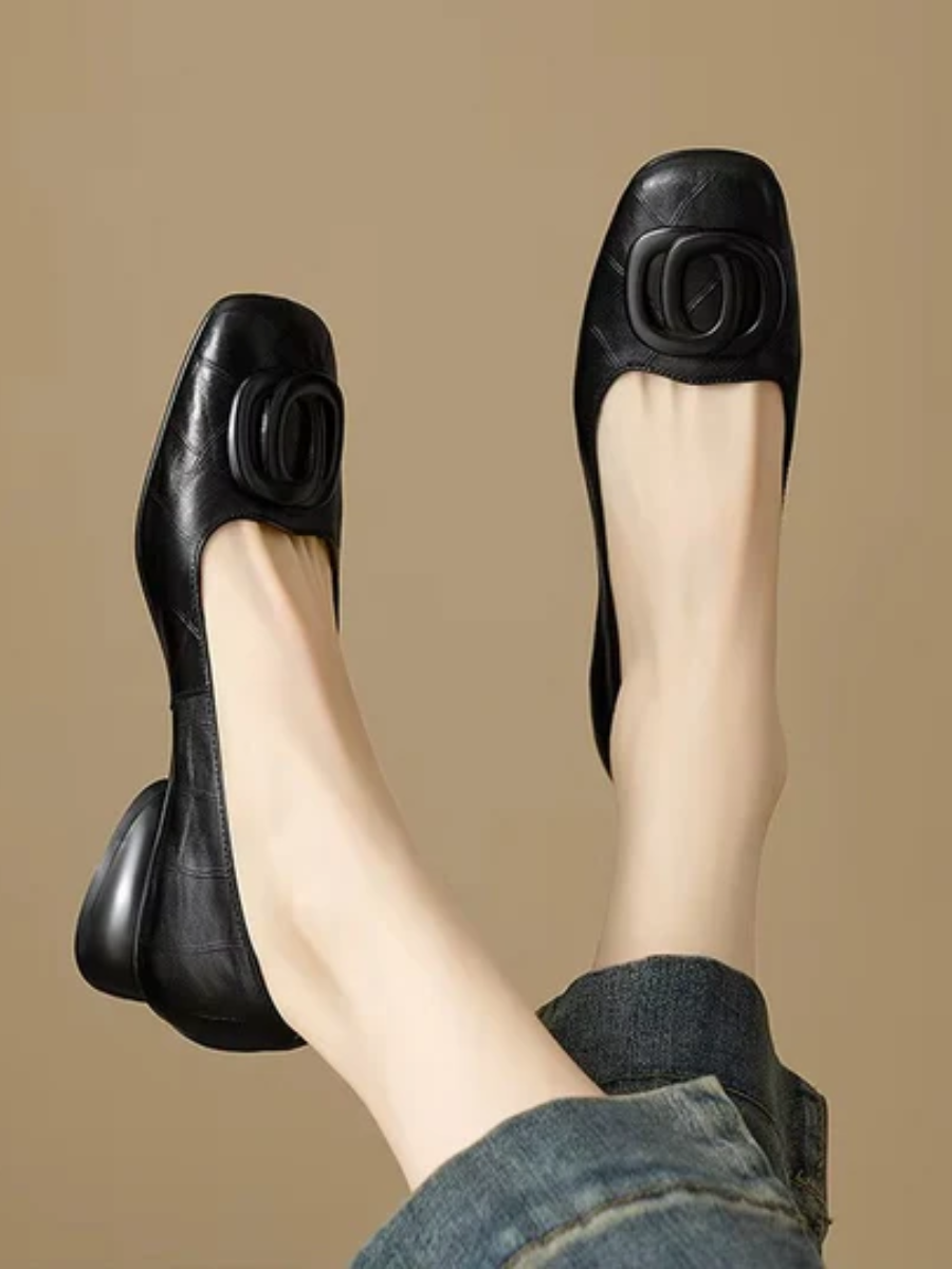 DELACROIX | Ballerines Margot pour femme en cuir à bout carré