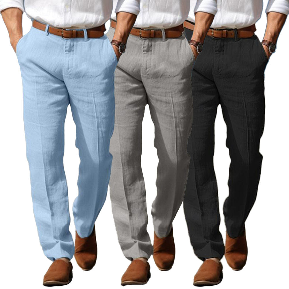 DELACROIX | Pantalon droit pour homme Olivier avec passants de ceinture