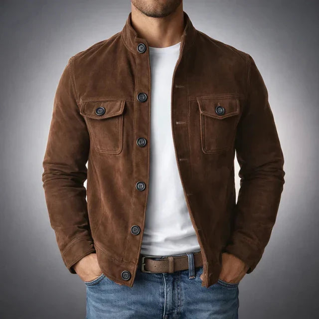 DELACROIX | Veste en daim pour homme à poches Marc