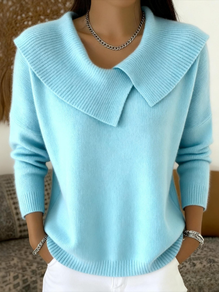 DELACROIX | Pull col chemise oversize pour femme Denise