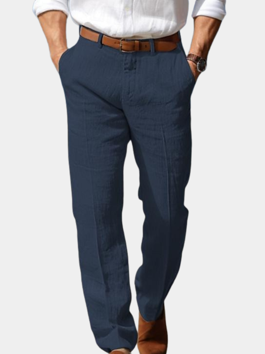 DELACROIX | Pantalon droit pour homme Olivier avec passants de ceinture