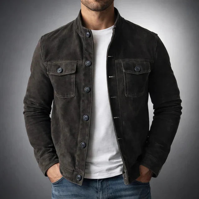 DELACROIX | Veste en daim pour homme à poches Marc