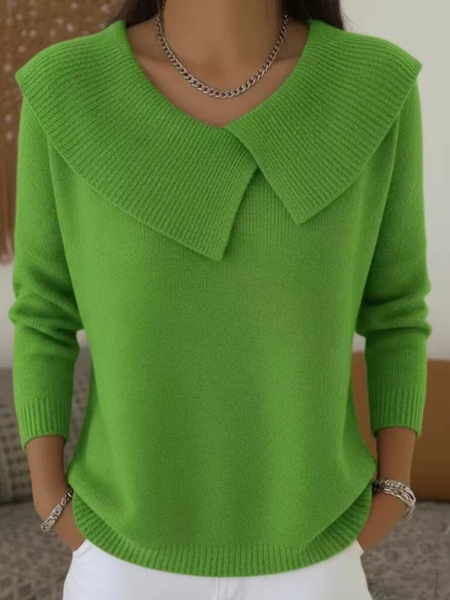 DELACROIX | Pull col chemise oversize pour femme Denise