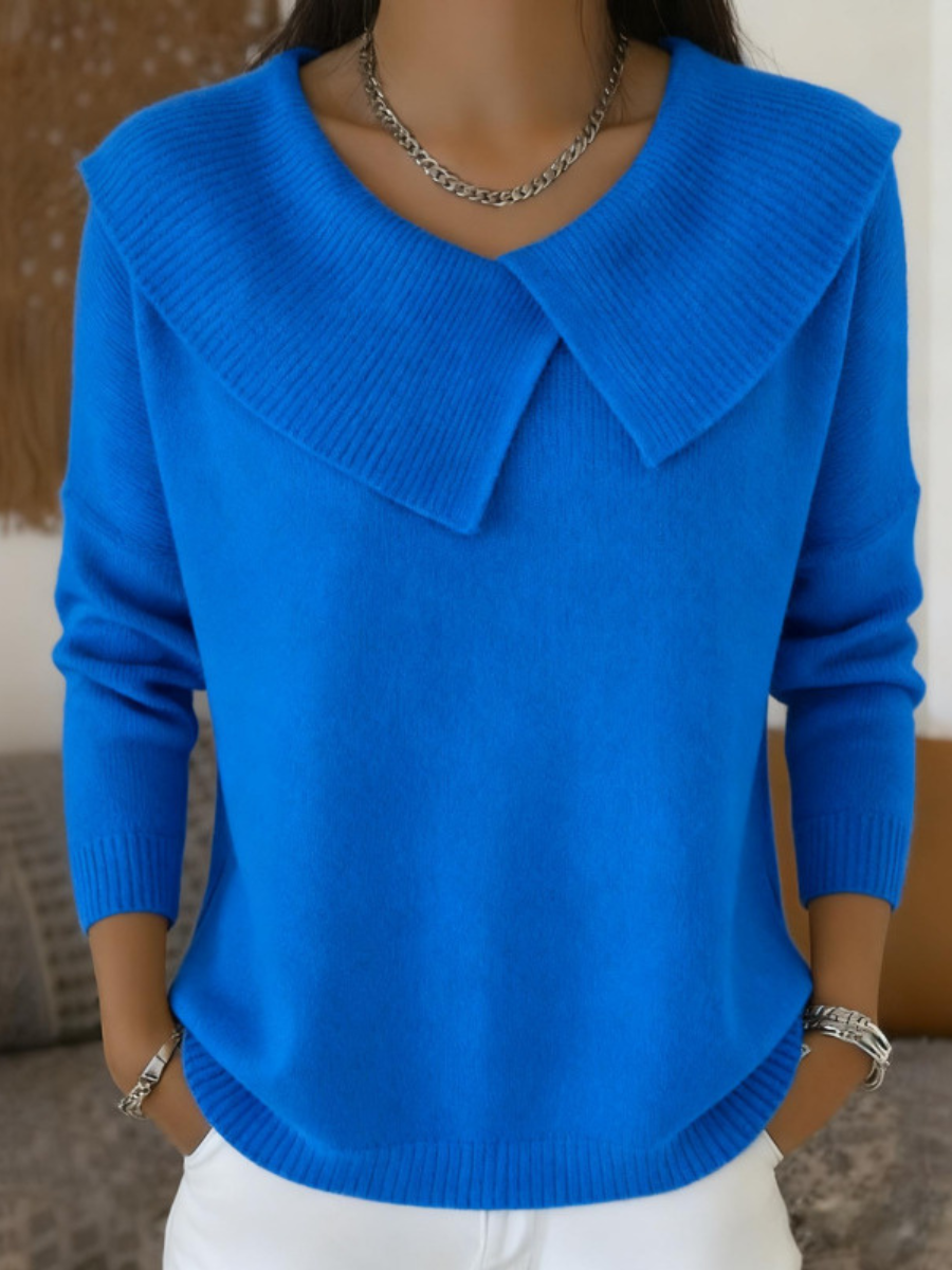 DELACROIX | Pull col chemise oversize pour femme Denise