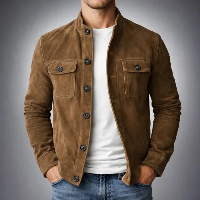 DELACROIX | Veste en daim pour homme à poches Marc