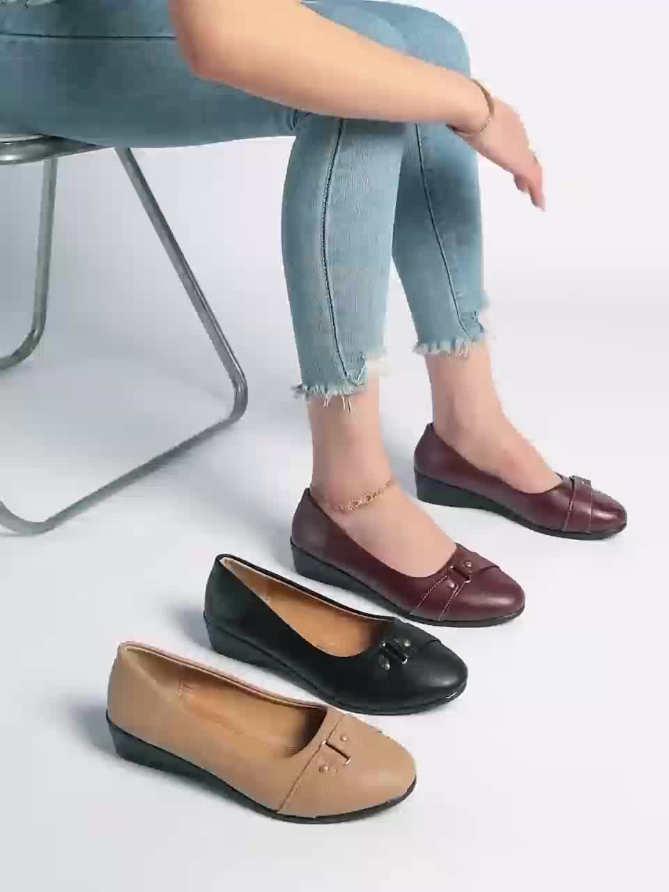 DELACROIX | Aveline Ballerines Compensées Femme avec Boucle