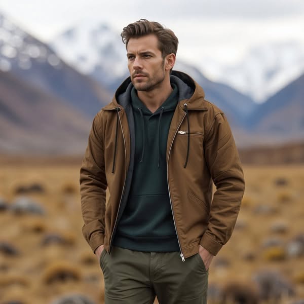 Isak™ | Veste Vintage à Capuche Doublée en Fleece