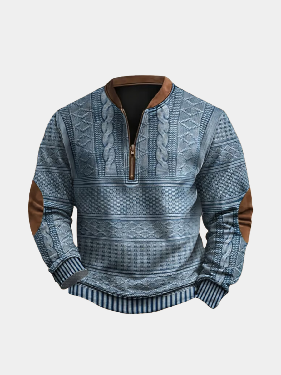 DELACROIX | Pull zippé à imprimé torsadé pour homme - Daniel