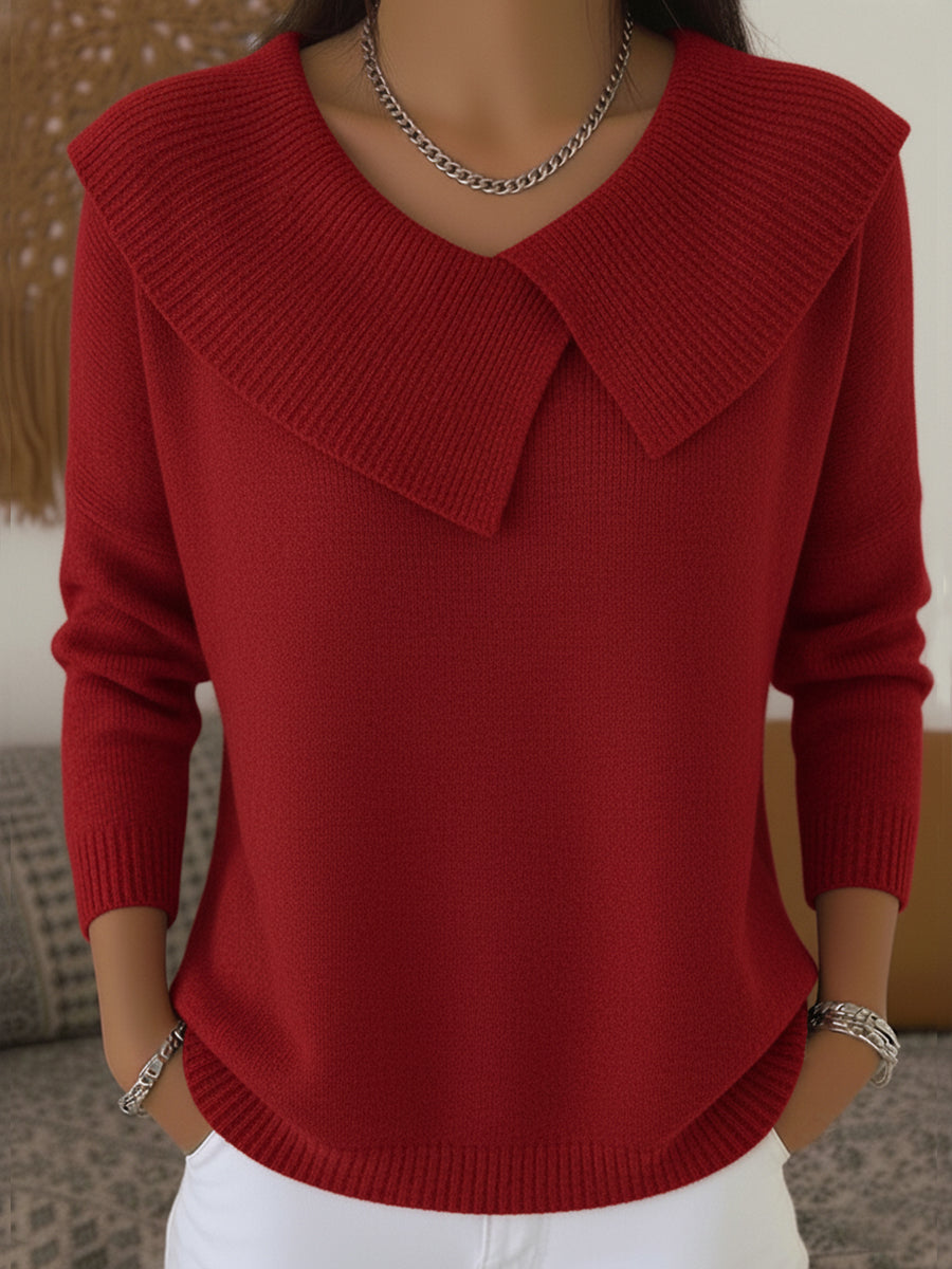 DELACROIX | Pull col chemise oversize pour femme Denise