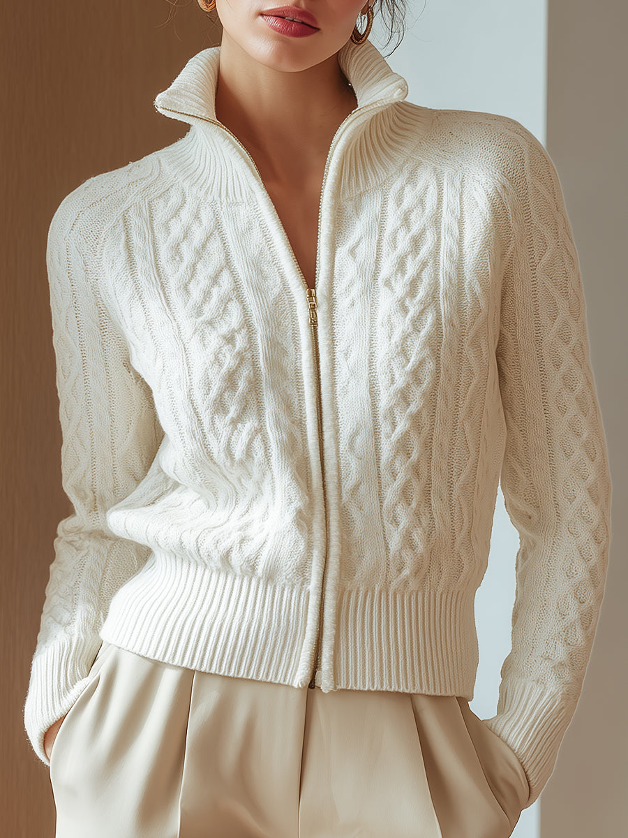 DELACROIX | Valérie Femme Gilet Zippé Torsadé