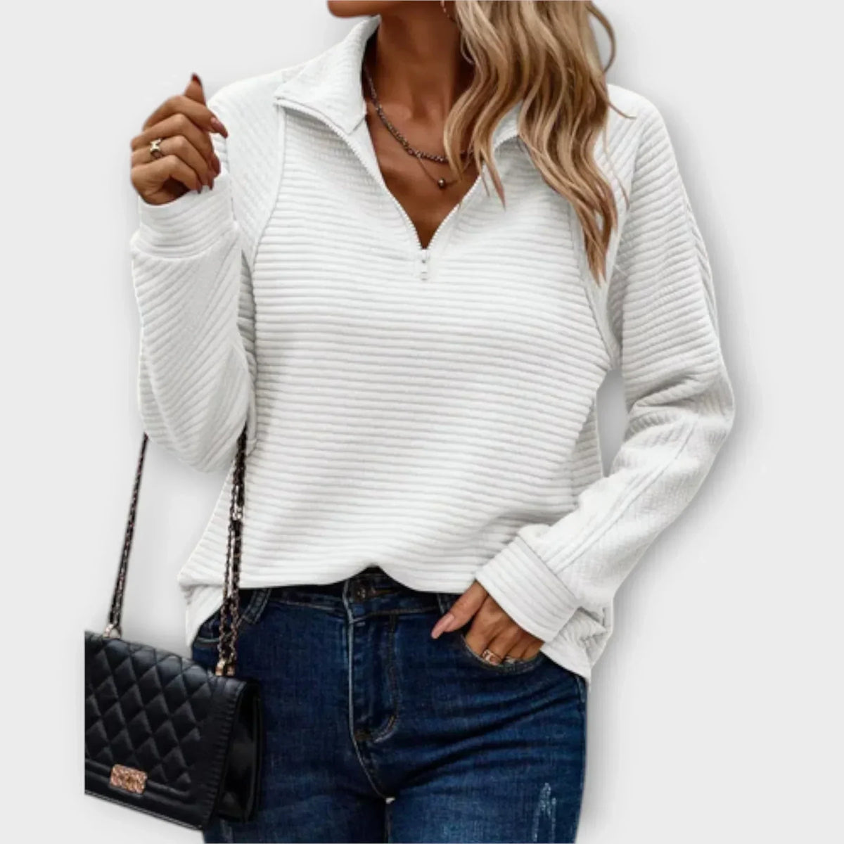 DELACROIX | Pull zippé à côtes pour femme Gisèle