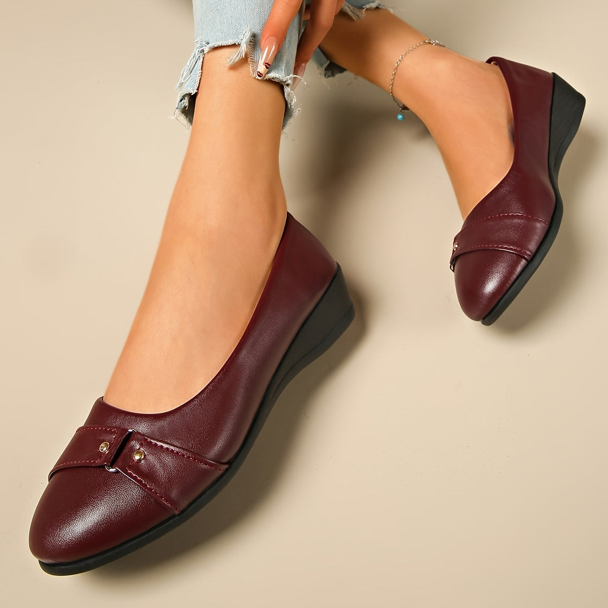 DELACROIX | Aveline Ballerines Compensées Femme avec Boucle