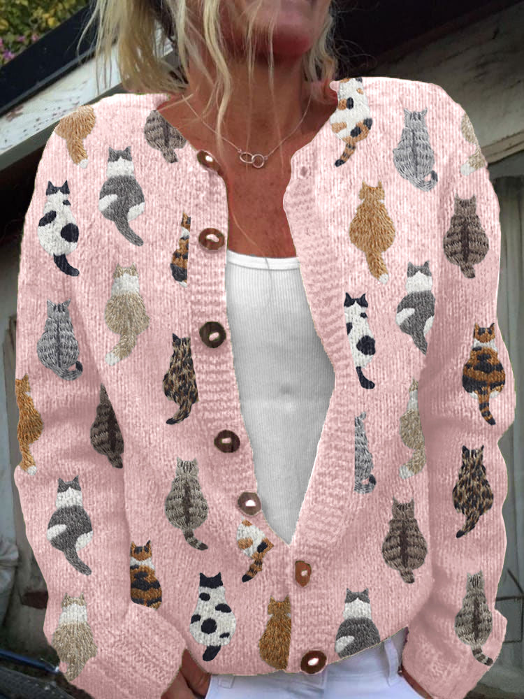Marianne | Gilet à Motifs Amusants de Chats