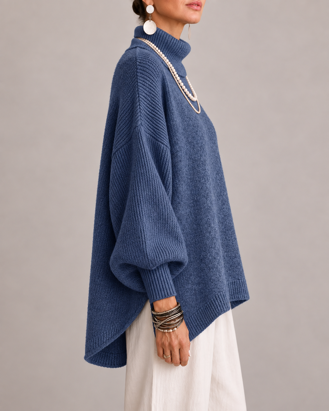 DELACROIX | Pull col roulé oversize pour femme Pauline