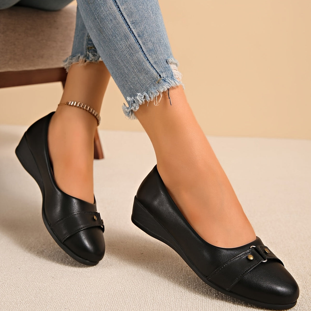 DELACROIX | Aveline Ballerines Compensées Femme avec Boucle