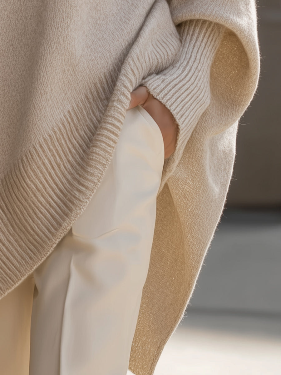 Jennifer | Pull Oversize Drapé avec Col Large