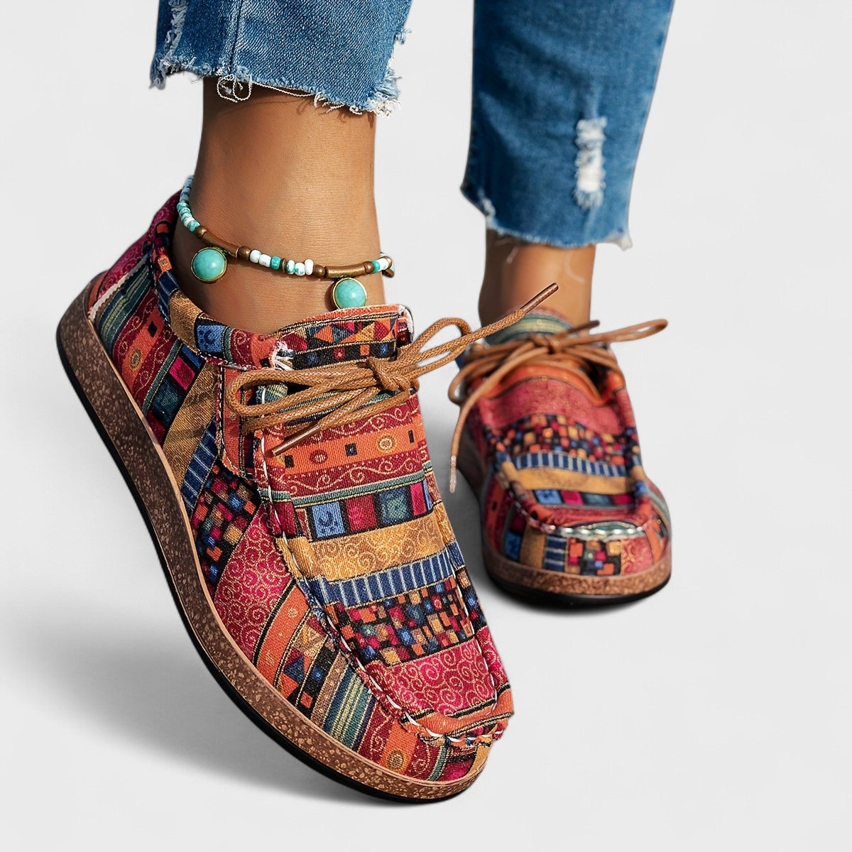 DELACROIX | Amélie Baskets bohèmes à lacets pour femme