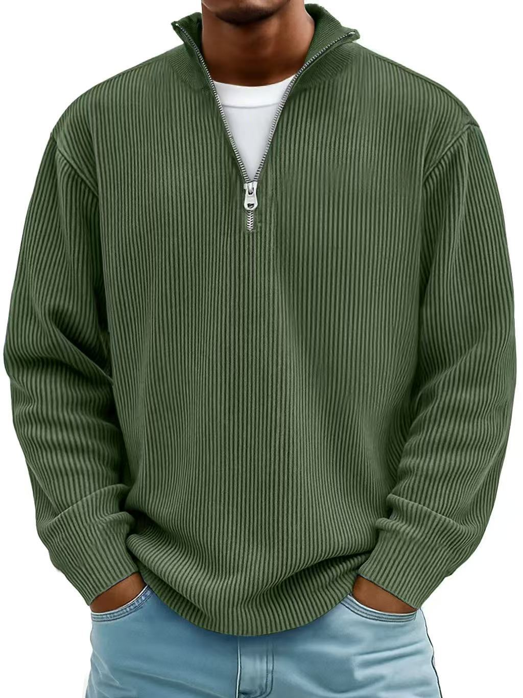 DELACROIX | Pull zippé à côtes Marc pour homme