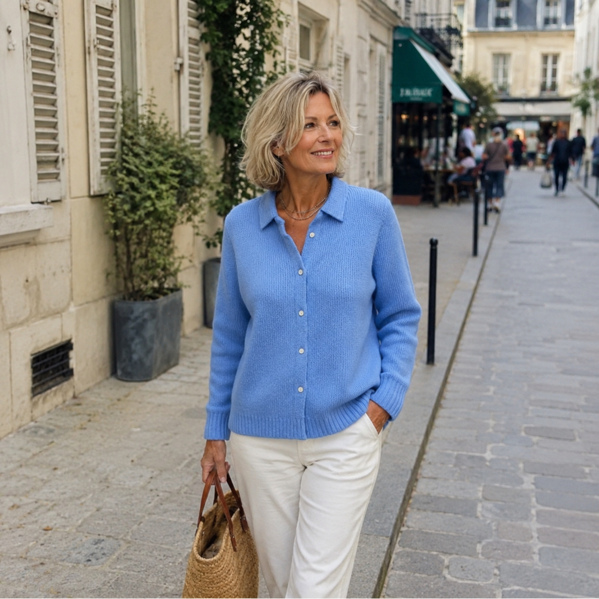 DELACROIX | Cardigan à col chemise pour femme Martine