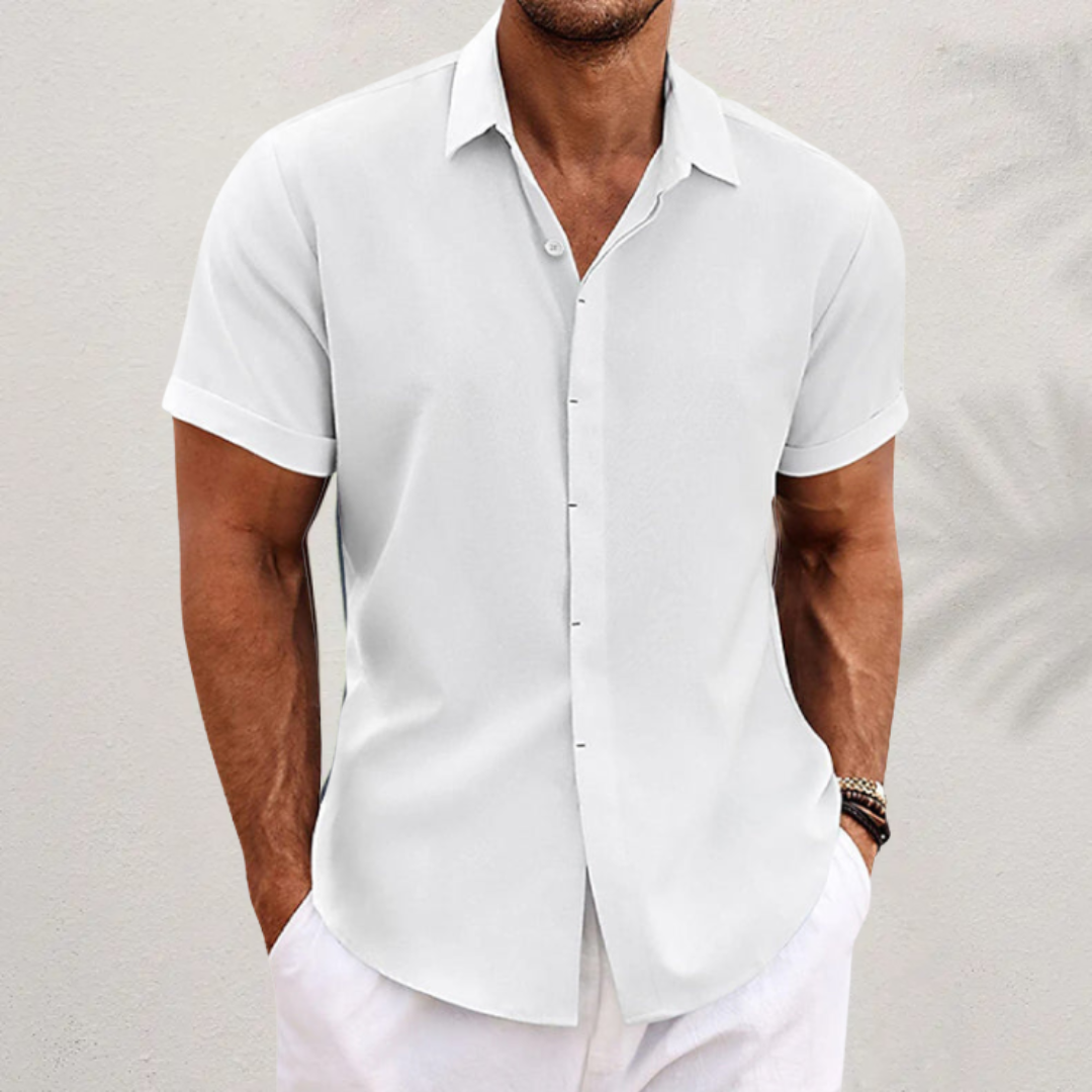 DELACROIX | Chemise Texturée à Manches Courtes pour Homme - Modèle Laurent