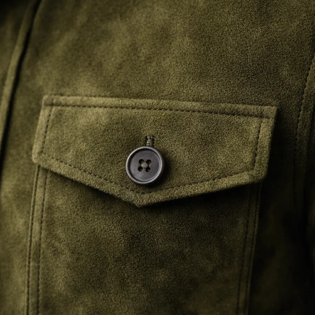 DELACROIX | Veste en daim pour homme à poches Marc