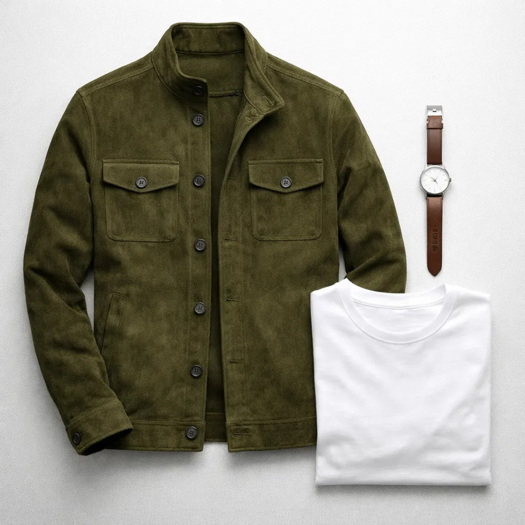 DELACROIX | Veste en daim pour homme à poches Marc
