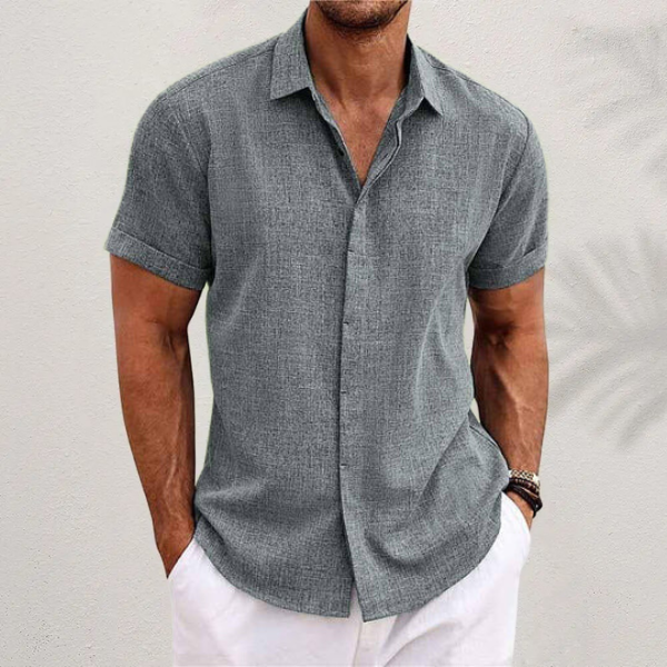 DELACROIX | Chemise Texturée à Manches Courtes pour Homme - Modèle Laurent