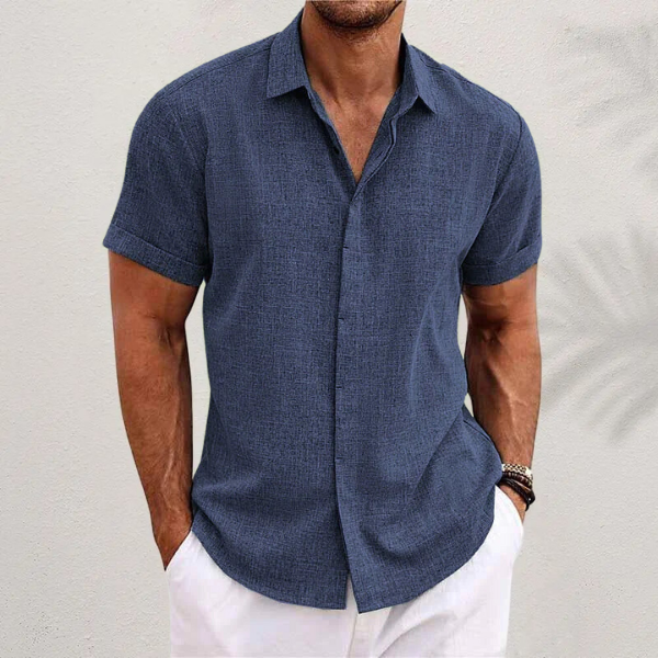 DELACROIX | Chemise Texturée à Manches Courtes pour Homme - Modèle Laurent