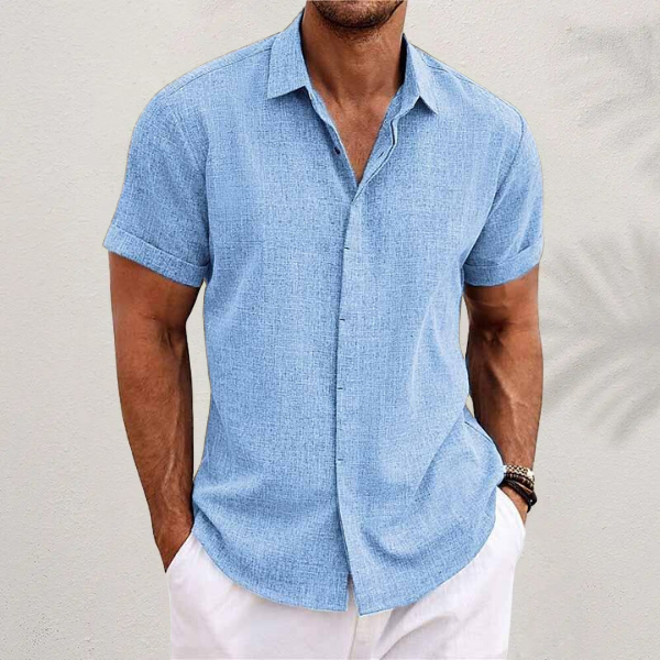 DELACROIX | Chemise Texturée à Manches Courtes pour Homme - Modèle Laurent
