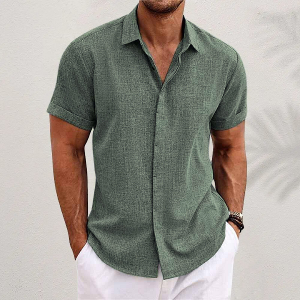 DELACROIX | Chemise Texturée à Manches Courtes pour Homme - Modèle Laurent