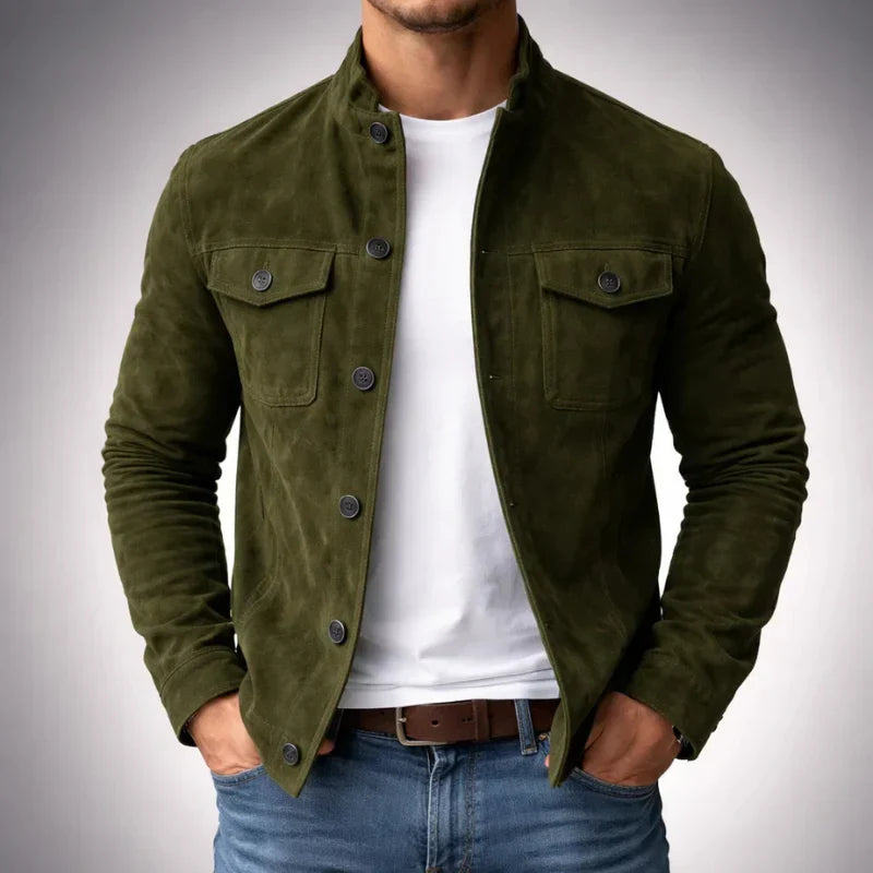 DELACROIX | Veste en daim pour homme à poches Marc