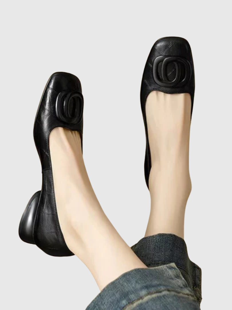 DELACROIX | Ballerines Margot pour femme en cuir à bout carré