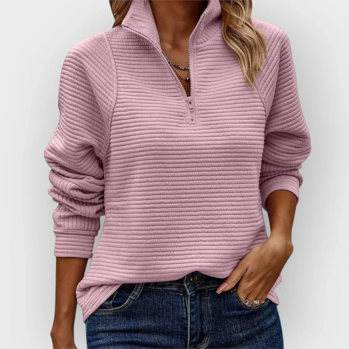 DELACROIX | Pull zippé à côtes pour femme Gisèle
