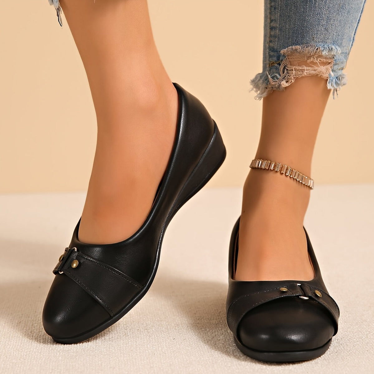 DELACROIX | Aveline Ballerines Compensées Femme avec Boucle