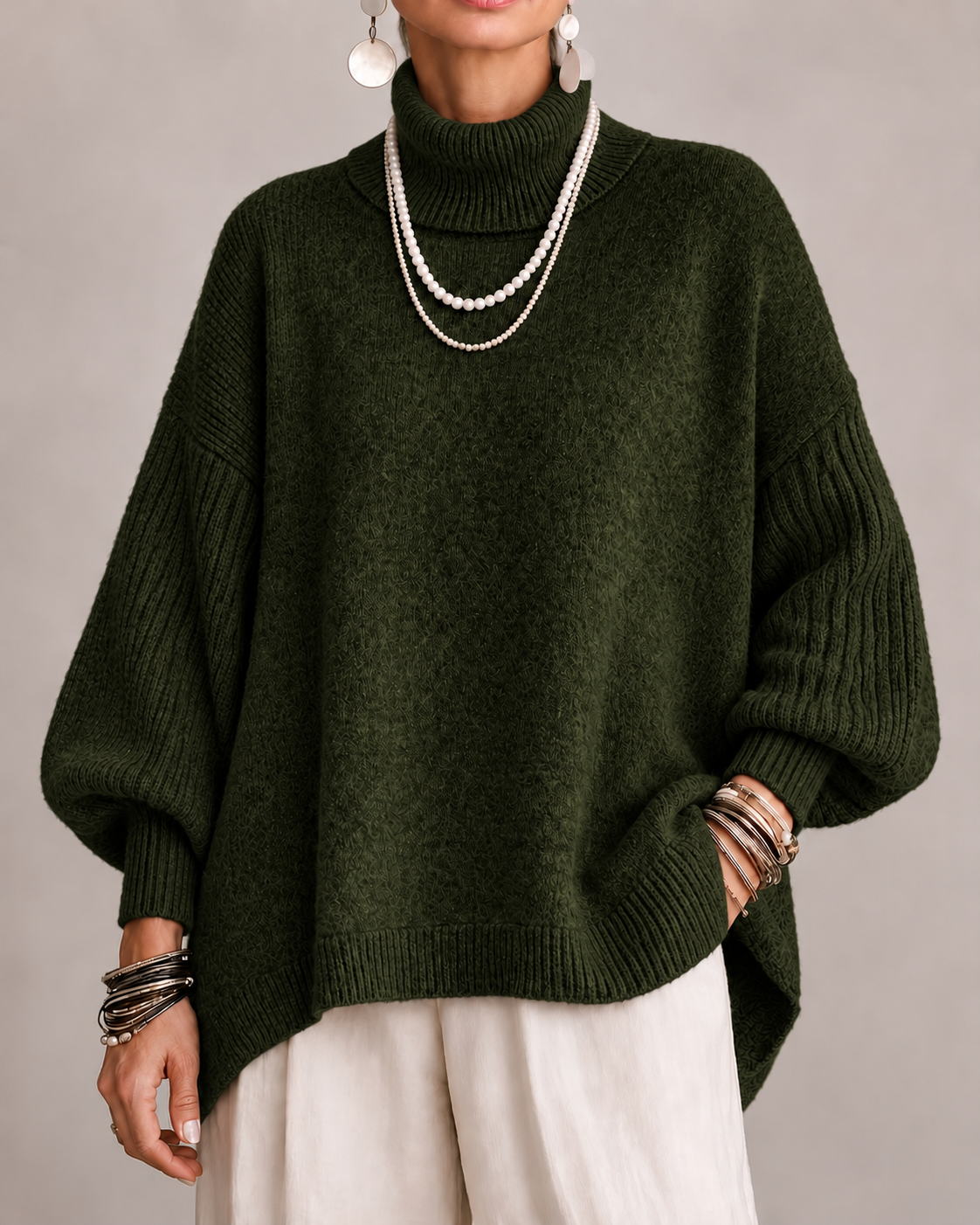 DELACROIX | Pull col roulé oversize pour femme Pauline