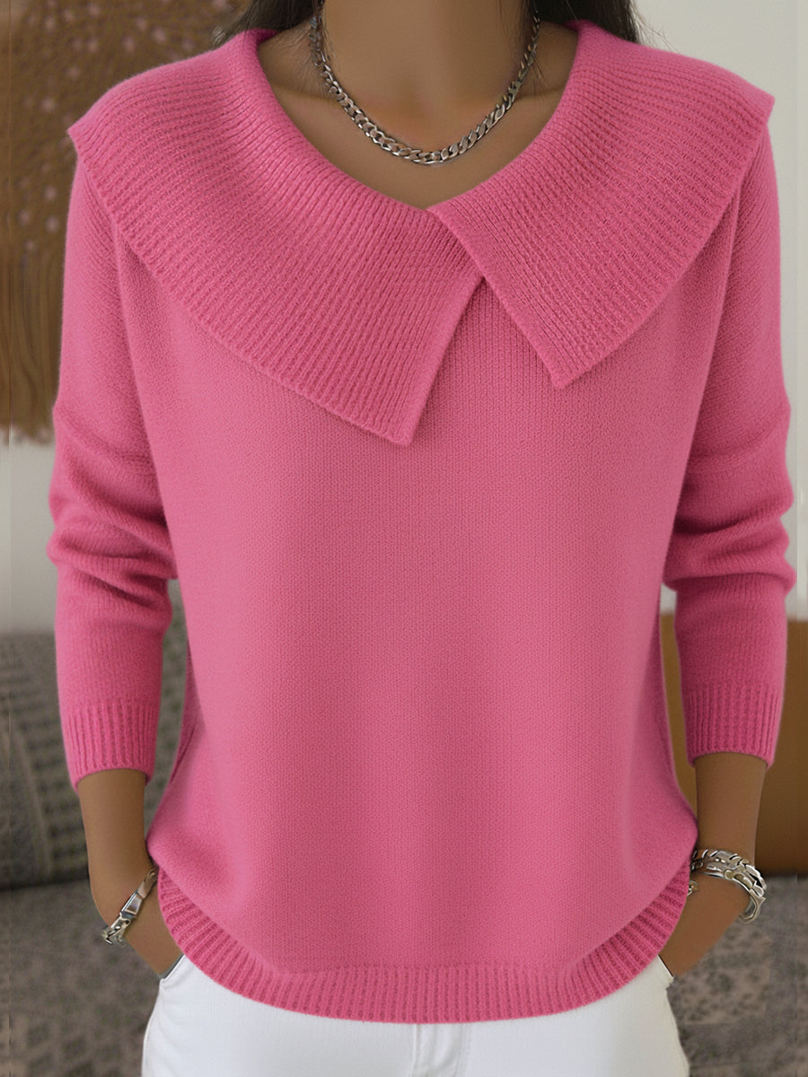 DELACROIX | Pull col chemise oversize pour femme Denise