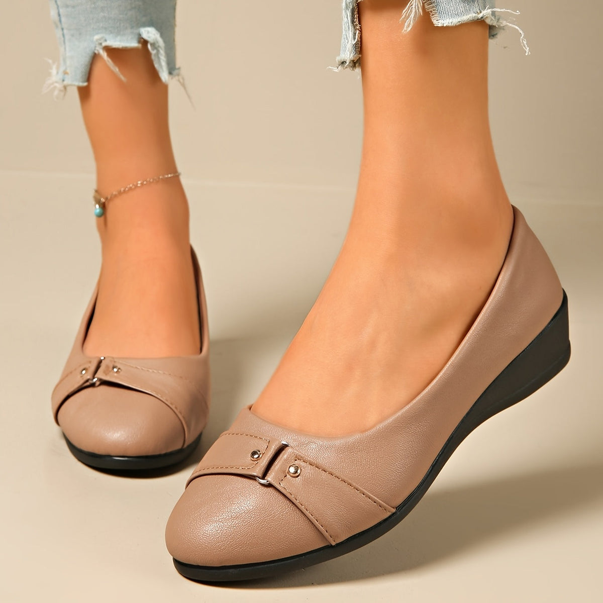 DELACROIX | Aveline Ballerines Compensées Femme avec Boucle