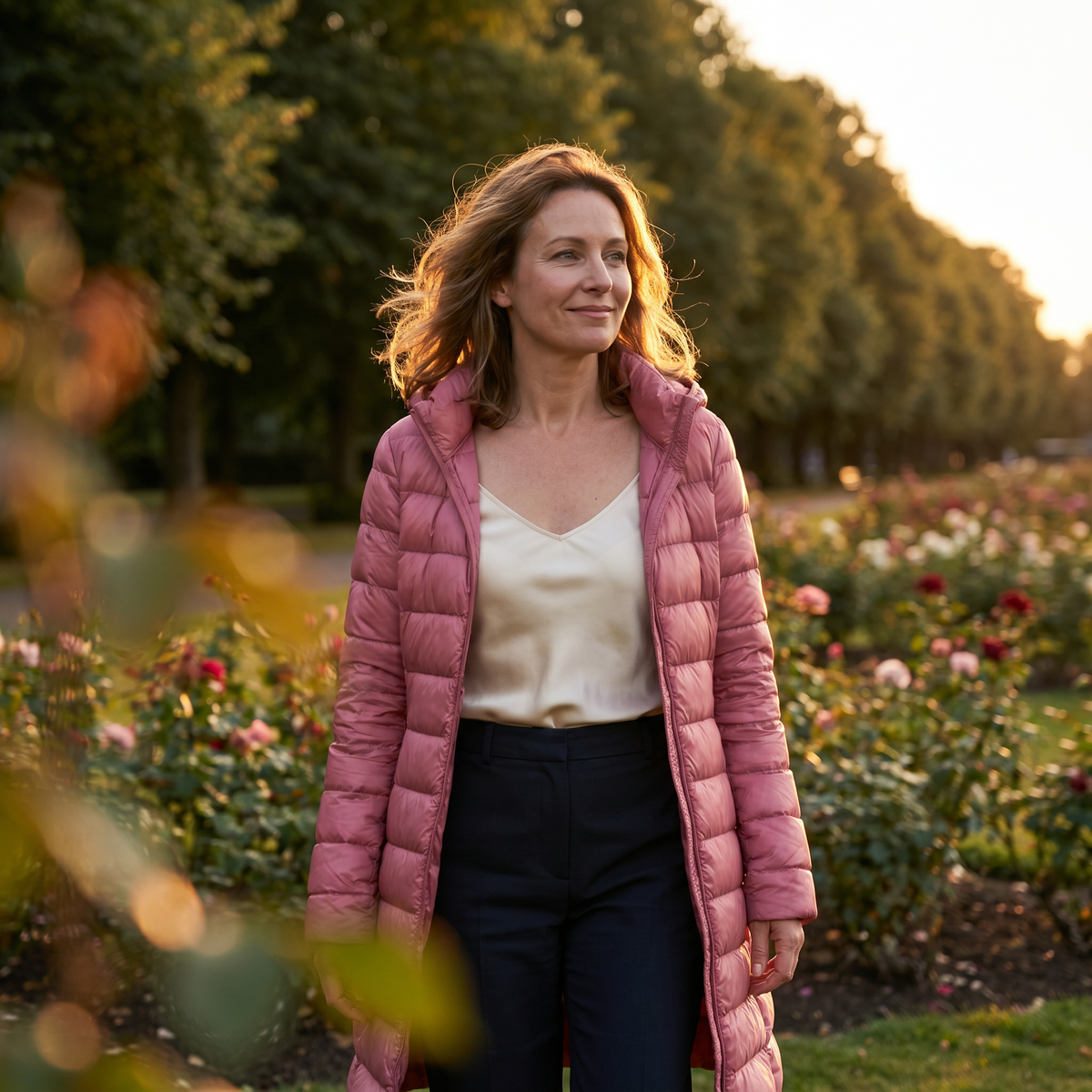 DELACROIX | Long Hooded Puffer Jacket for Women in Light Color