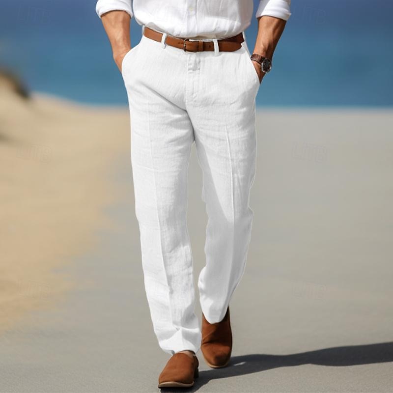 DELACROIX | Pantalon droit pour homme Olivier avec passants de ceinture