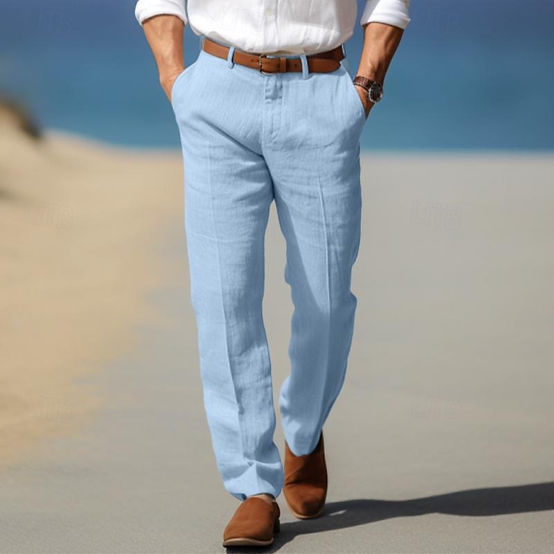 DELACROIX | Pantalon droit pour homme Olivier avec passants de ceinture