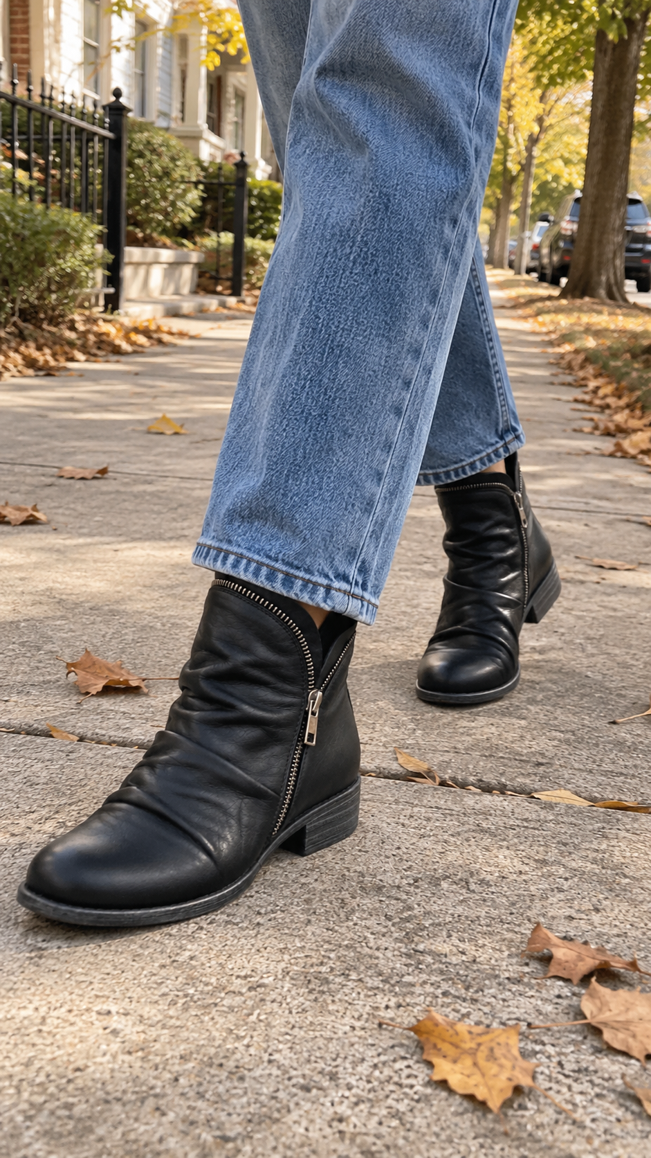 DELACROIX | Bottines zippées froncées pour femme Marie