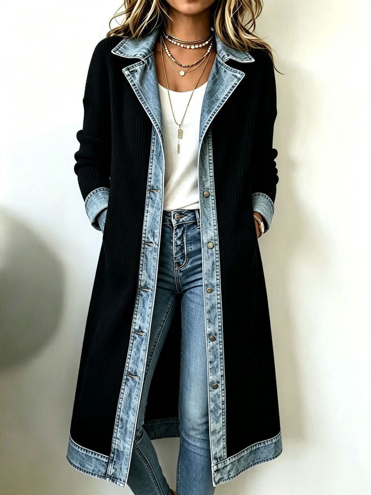 DELACROIX | Cardigan long pour femme effet jean de Chloé