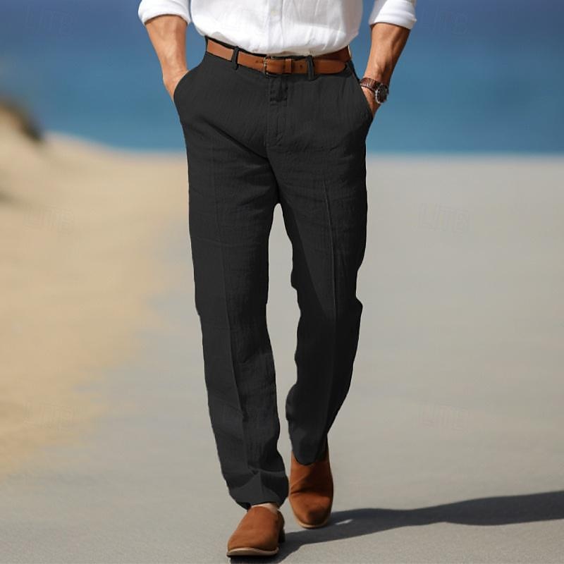 DELACROIX | Pantalon droit pour homme Olivier avec passants de ceinture
