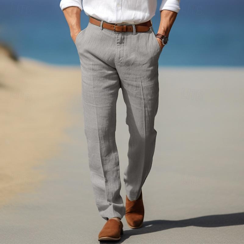 DELACROIX | Pantalon droit pour homme Olivier avec passants de ceinture
