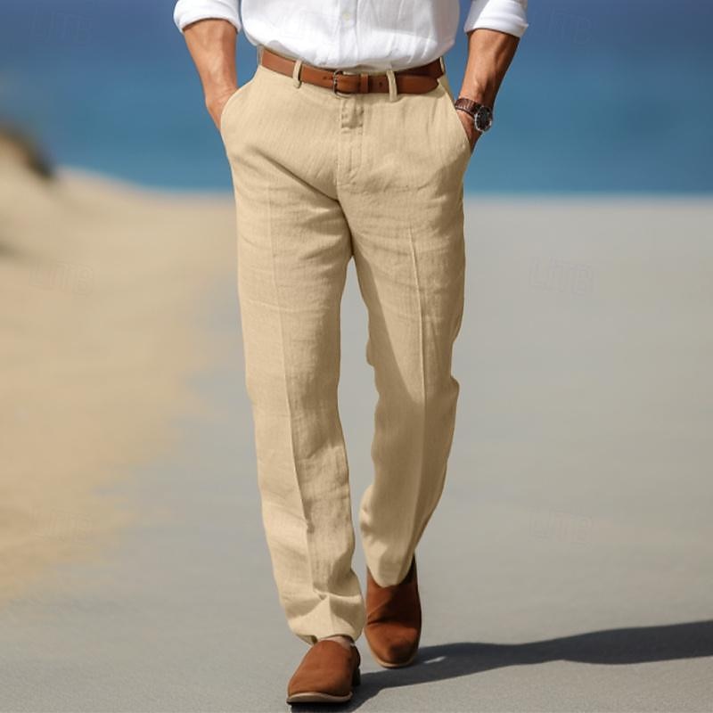 DELACROIX | Pantalon droit pour homme Olivier avec passants de ceinture